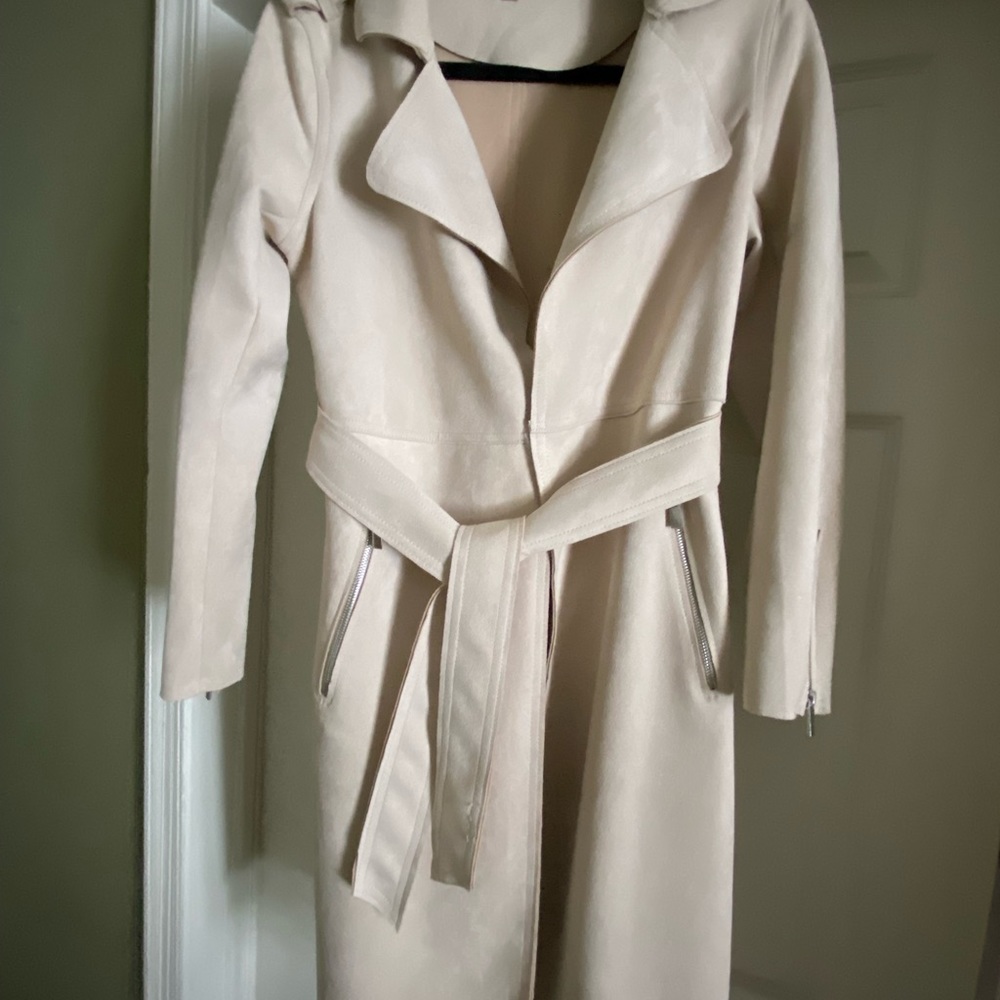 Philosophy Faux suede Khaki trench coat size Small